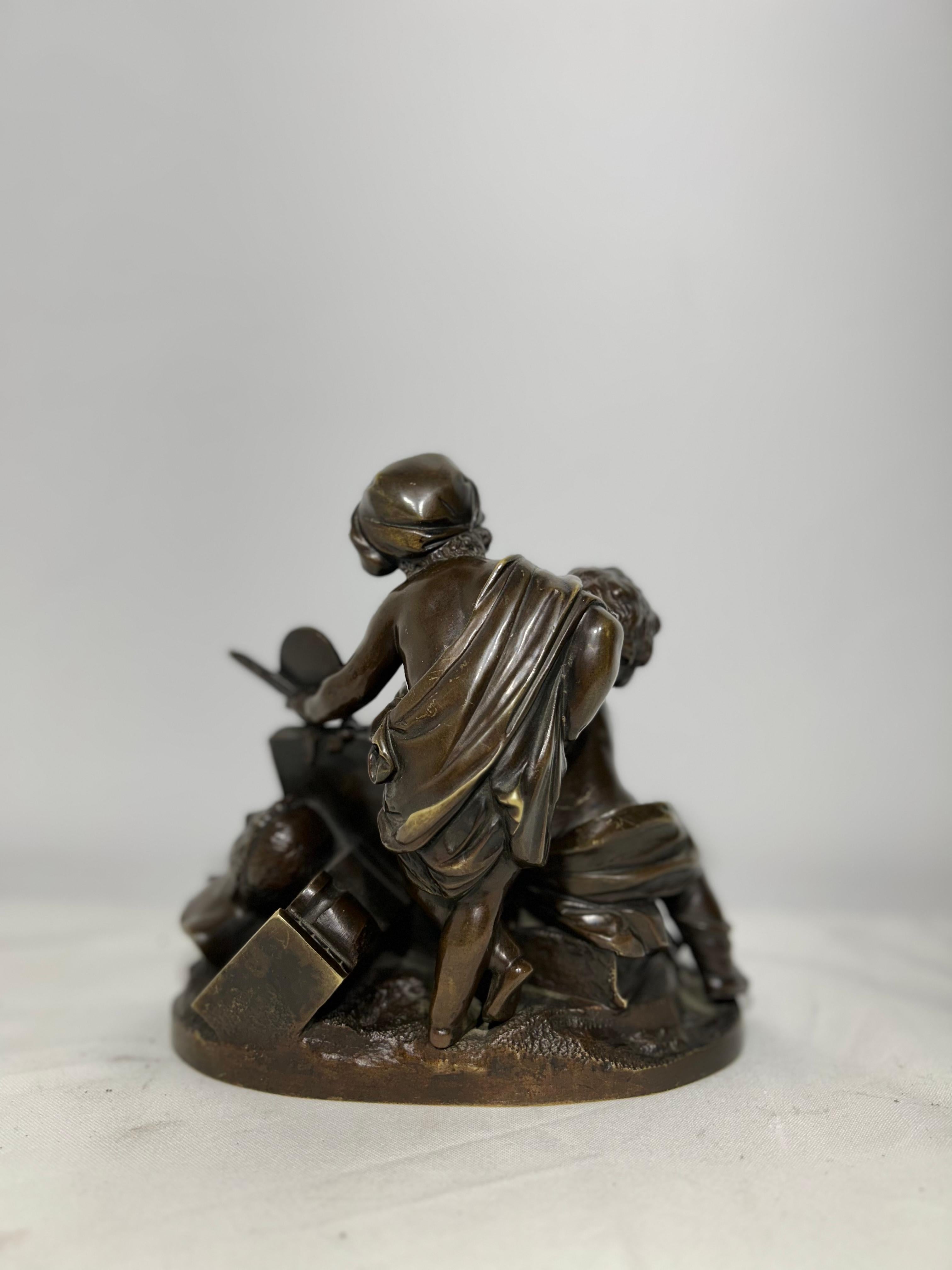 French 19th Century Art Scholar Statue For Sale 2