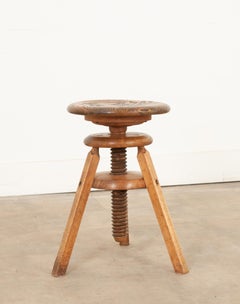 French 19th Century Ash Adjustable Stool