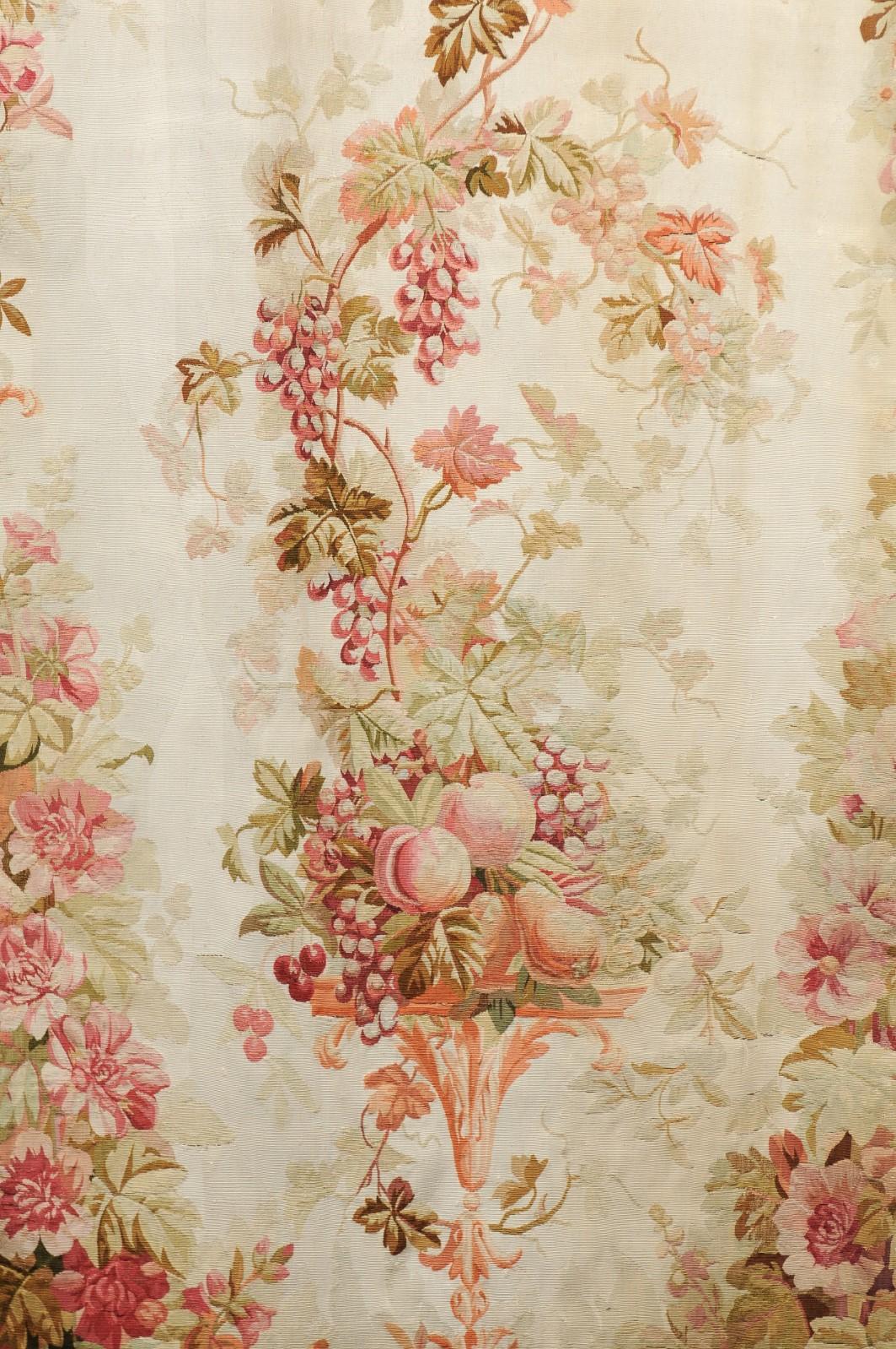 French 19th Century Aubusson Tapestry with Flower and Fruit Decor, Two Available 7