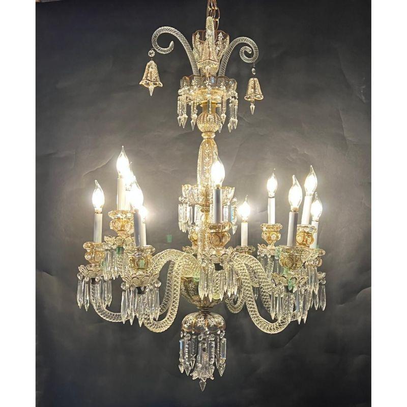French 19th Century Baccarat 12-Light Chandelier For Sale 8