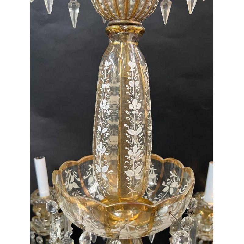 Glass French 19th Century Baccarat 12-Light Chandelier For Sale