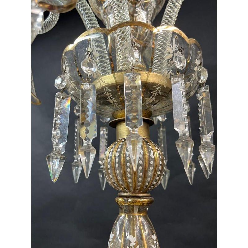 Verre Lustre à 12 éclairages de Baccarat du 19ème siècle français en vente