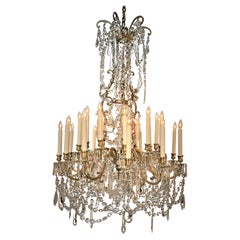 French 19th Century Baccarat Crystal and Bronze Chandelier 