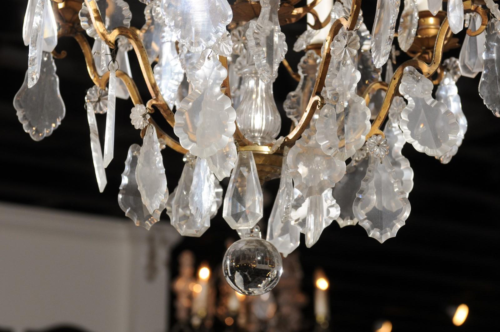 French 19th Century Baccarat Crystal Eight-Light Chandelier with Brass Armature 1