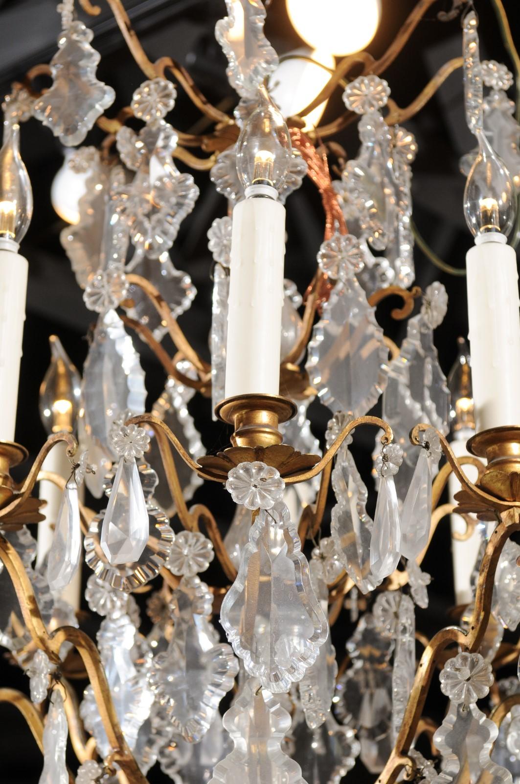 French 19th Century Baccarat Crystal Eight-Light Chandelier with Brass Armature 2