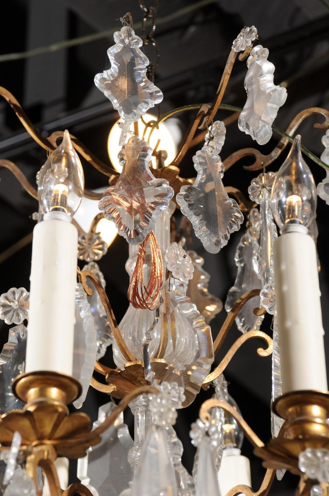 French 19th Century Baccarat Crystal Eight-Light Chandelier with Brass Armature 5