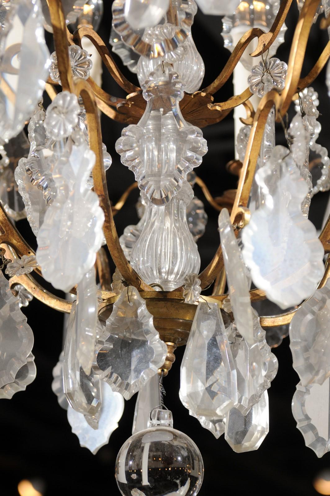 French 19th Century Baccarat Crystal Eight-Light Chandelier with Brass Armature 6