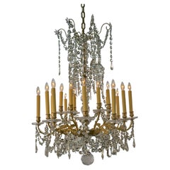 French 19th Century Baccarat Style Crystal and Bronze Chandelier