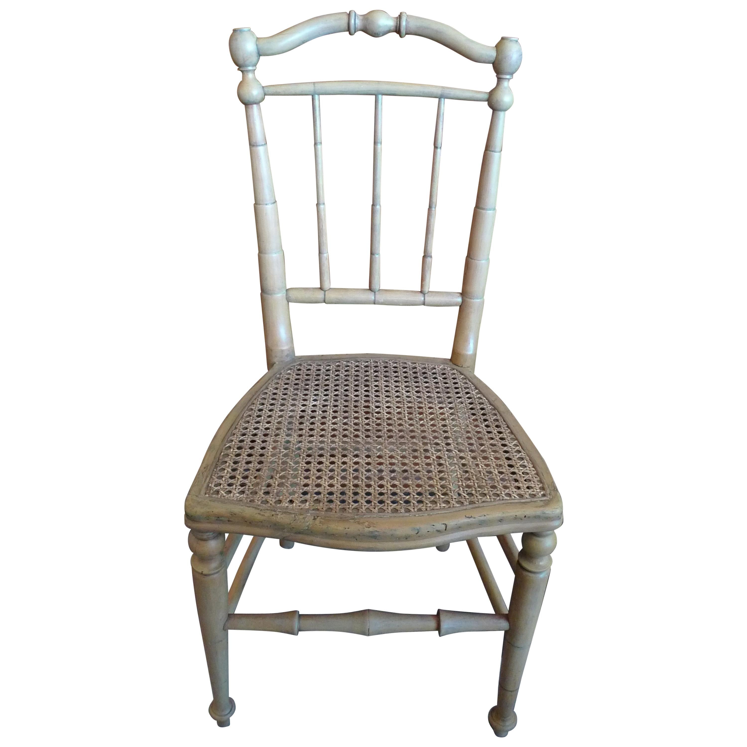 French 19th century bamboo and cane side chair.