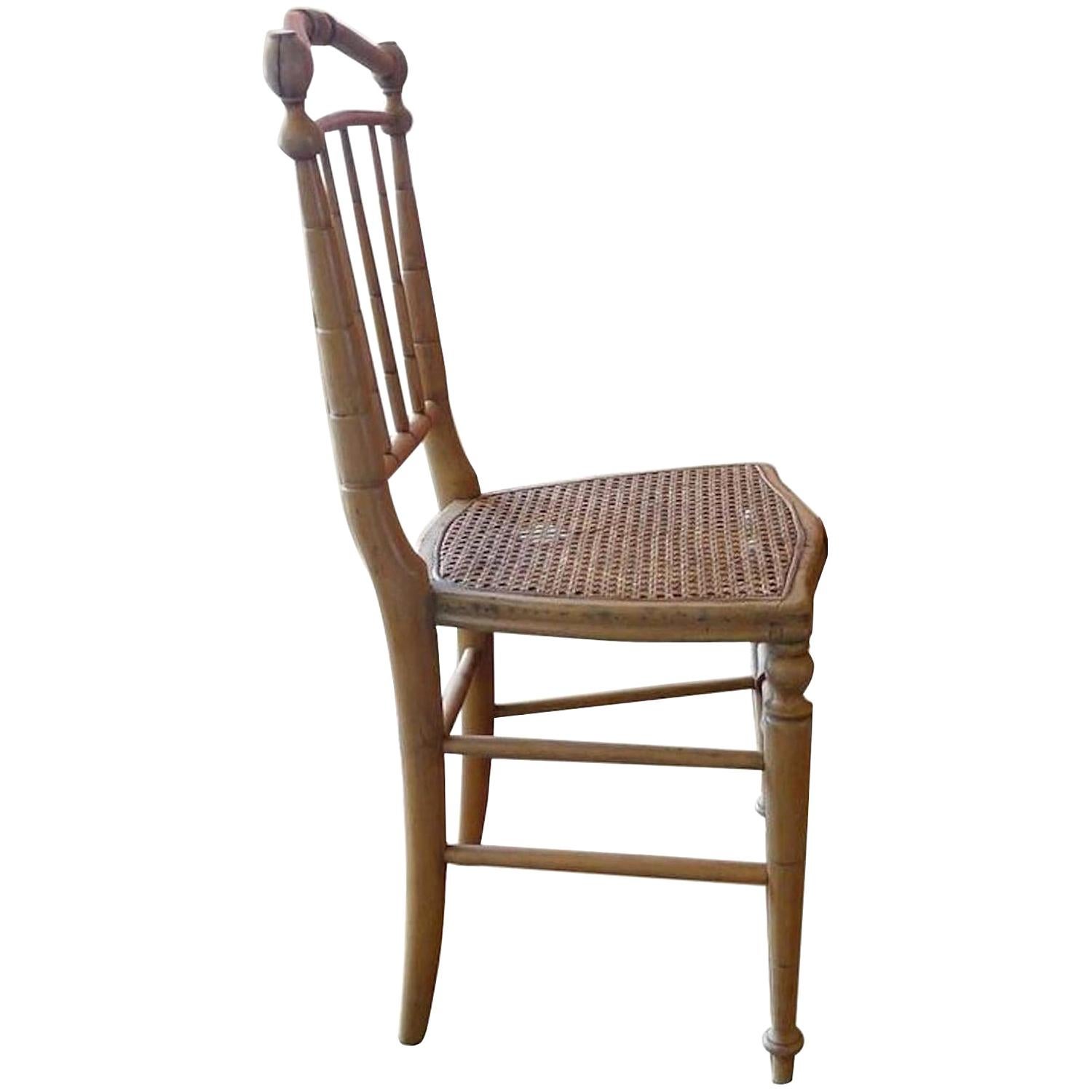 French 19th Century Bamboo and Cane Side Chair