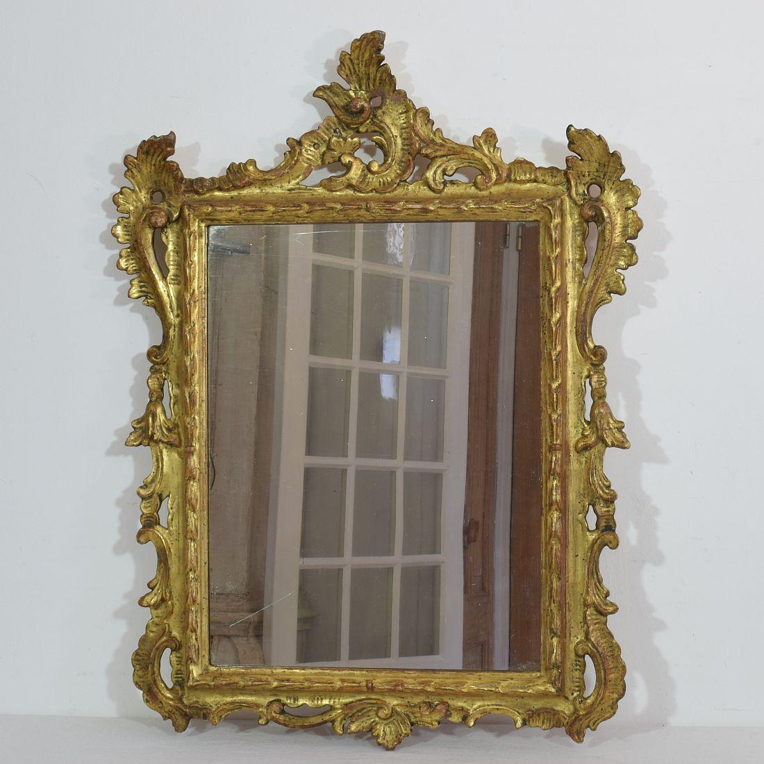 Hand-Carved French, 19th Century Baroque Style Giltwood Mirror