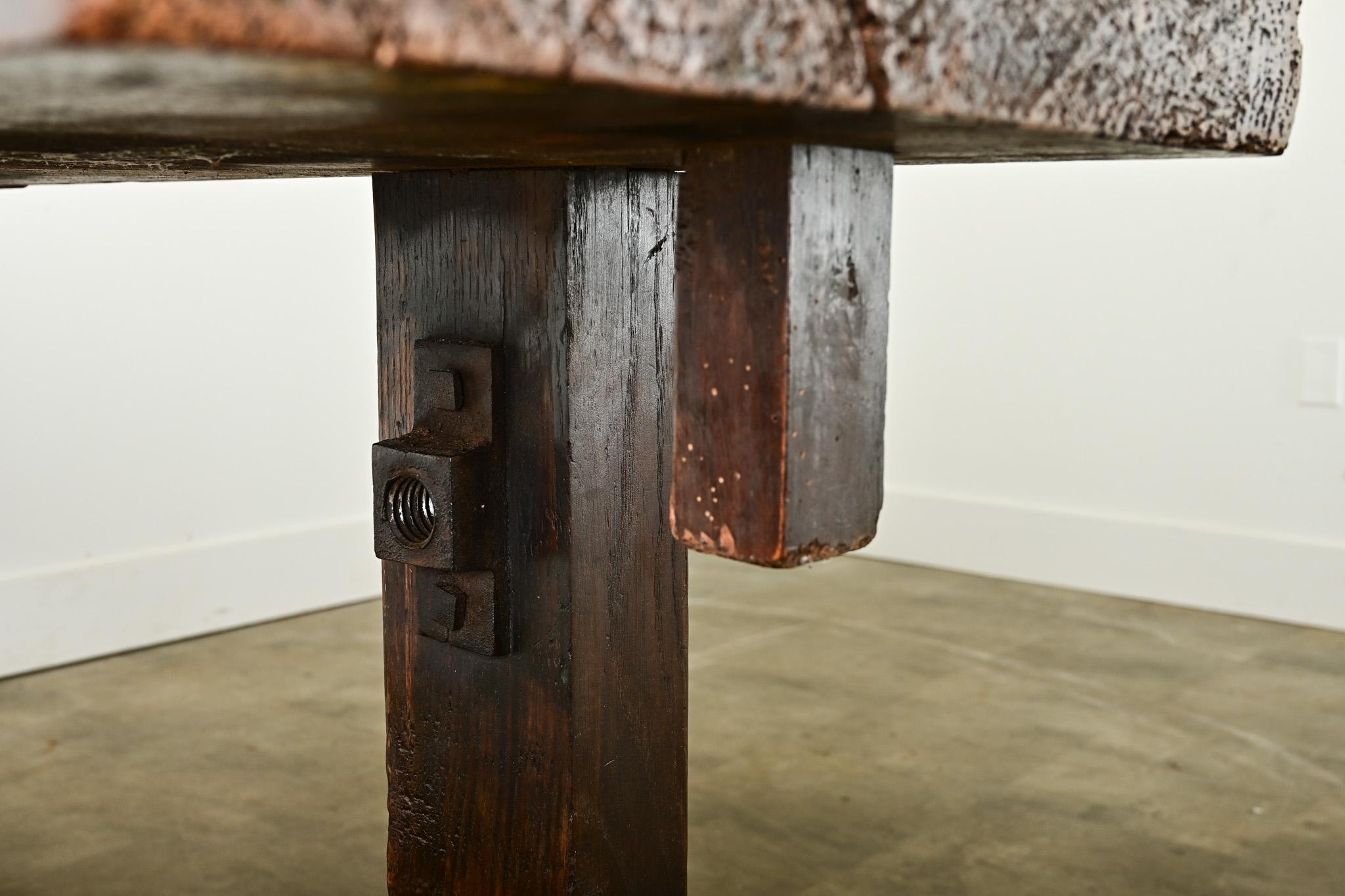 French 19th Century Beech Artisan Workbench 11