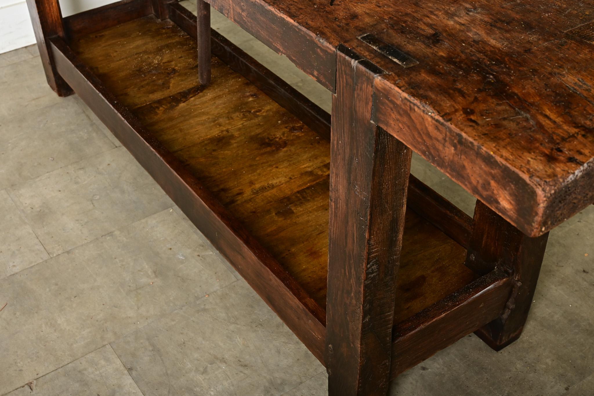 French 19th Century Beech Artisan Workbench 12