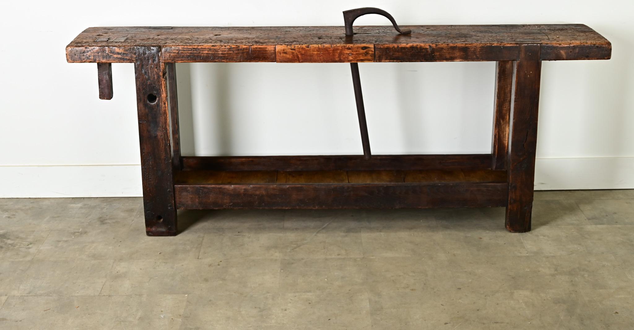 Industrial French 19th Century Beech Artisan Workbench