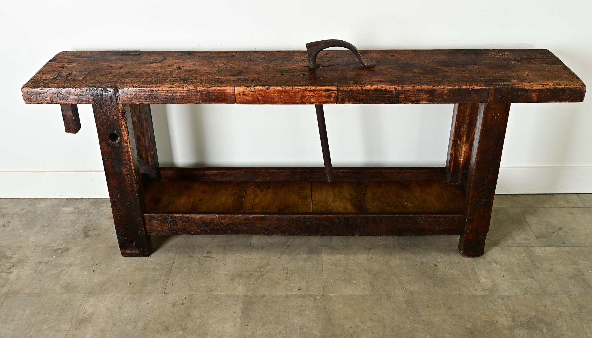 Cast French 19th Century Beech Artisan Workbench
