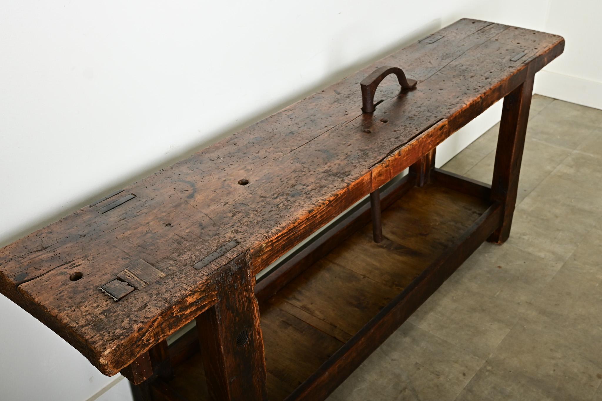 French 19th Century Beech Artisan Workbench In Good Condition In Baton Rouge, LA
