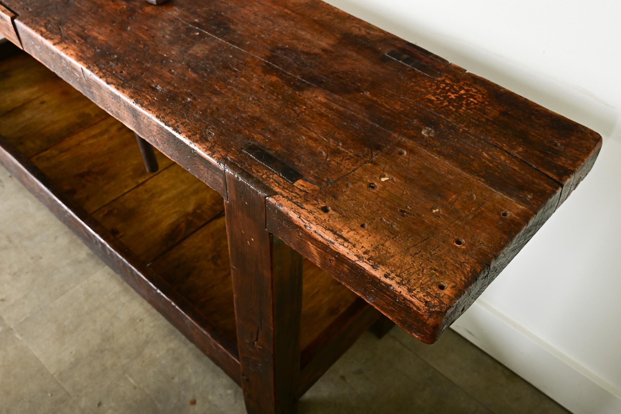 French 19th Century Beech Artisan Workbench 1
