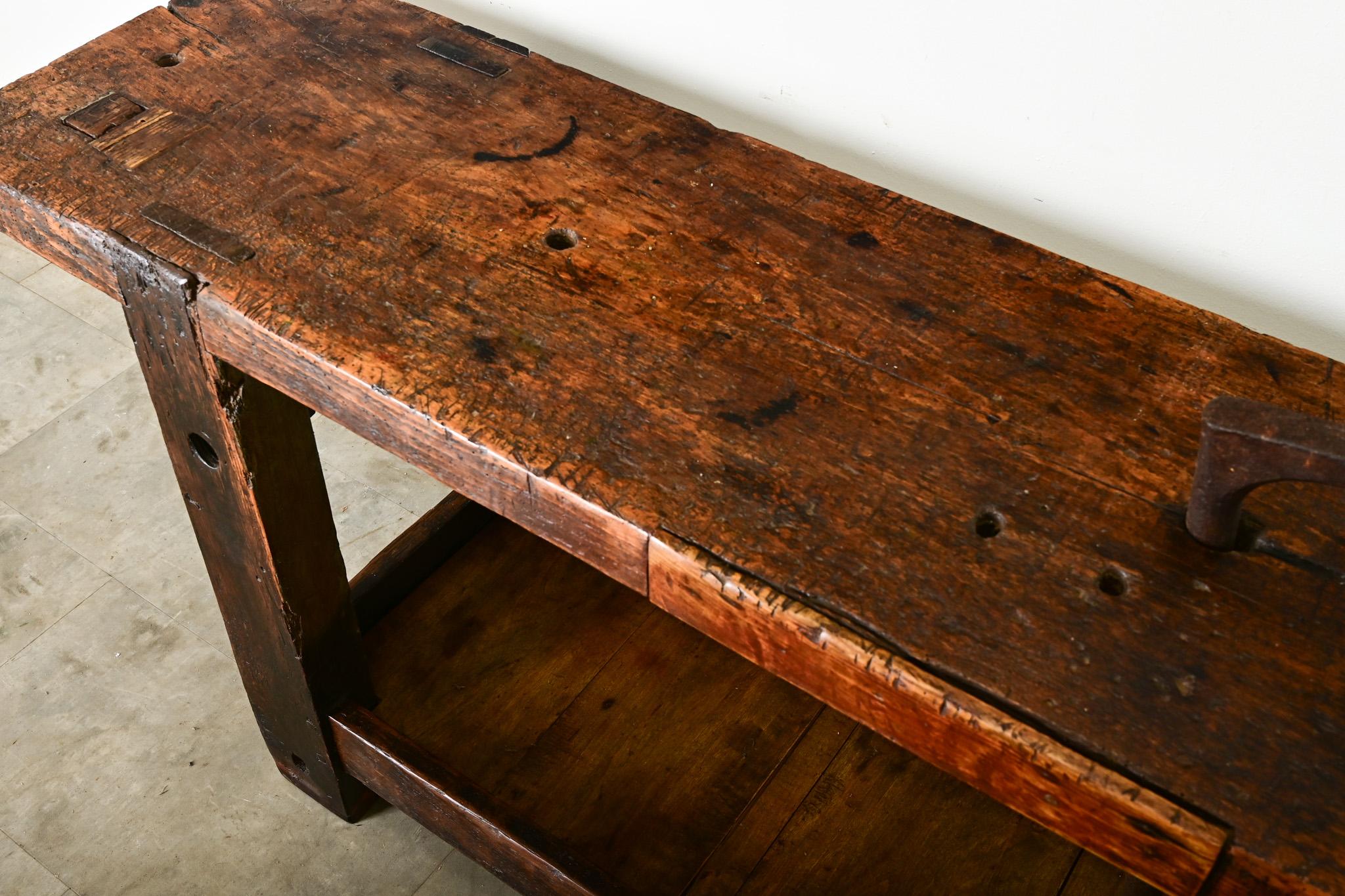French 19th Century Beech Artisan Workbench 2