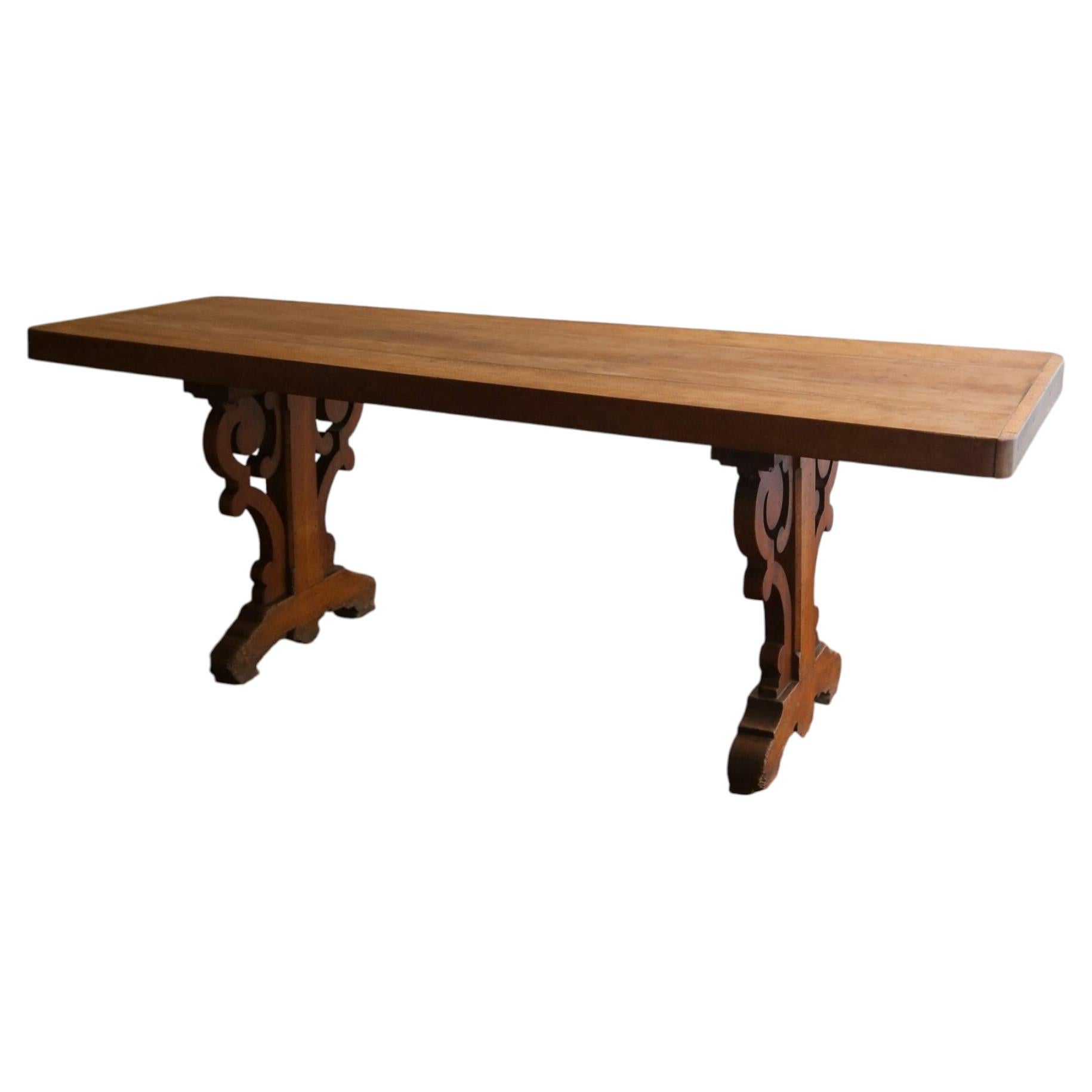 French 19th Century Beech Dining Table For Sale