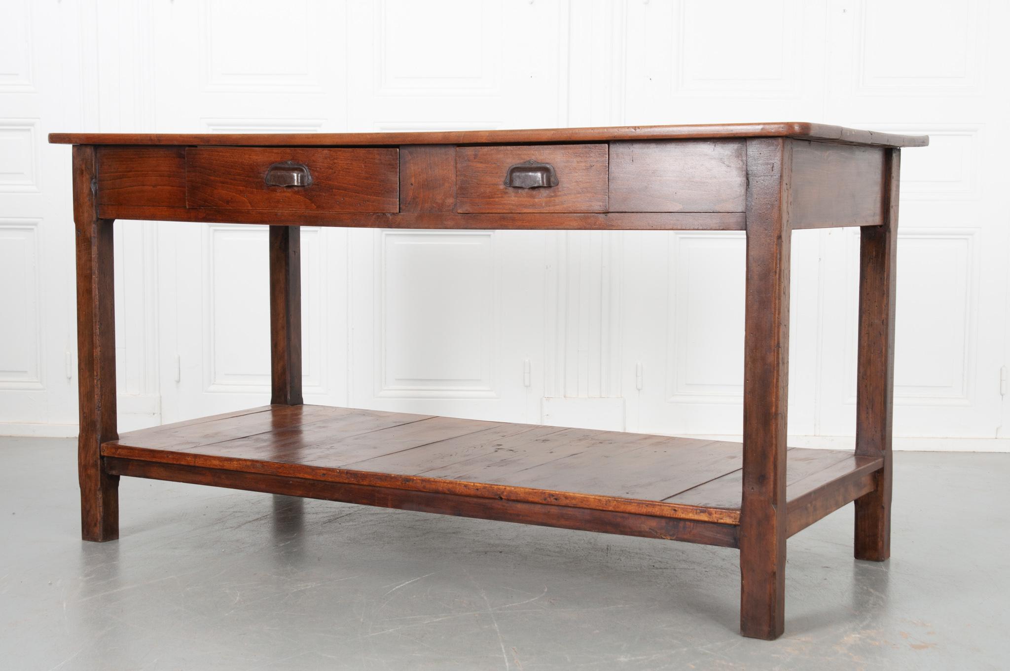 Metal French 19th Century Beech Drapery Table For Sale