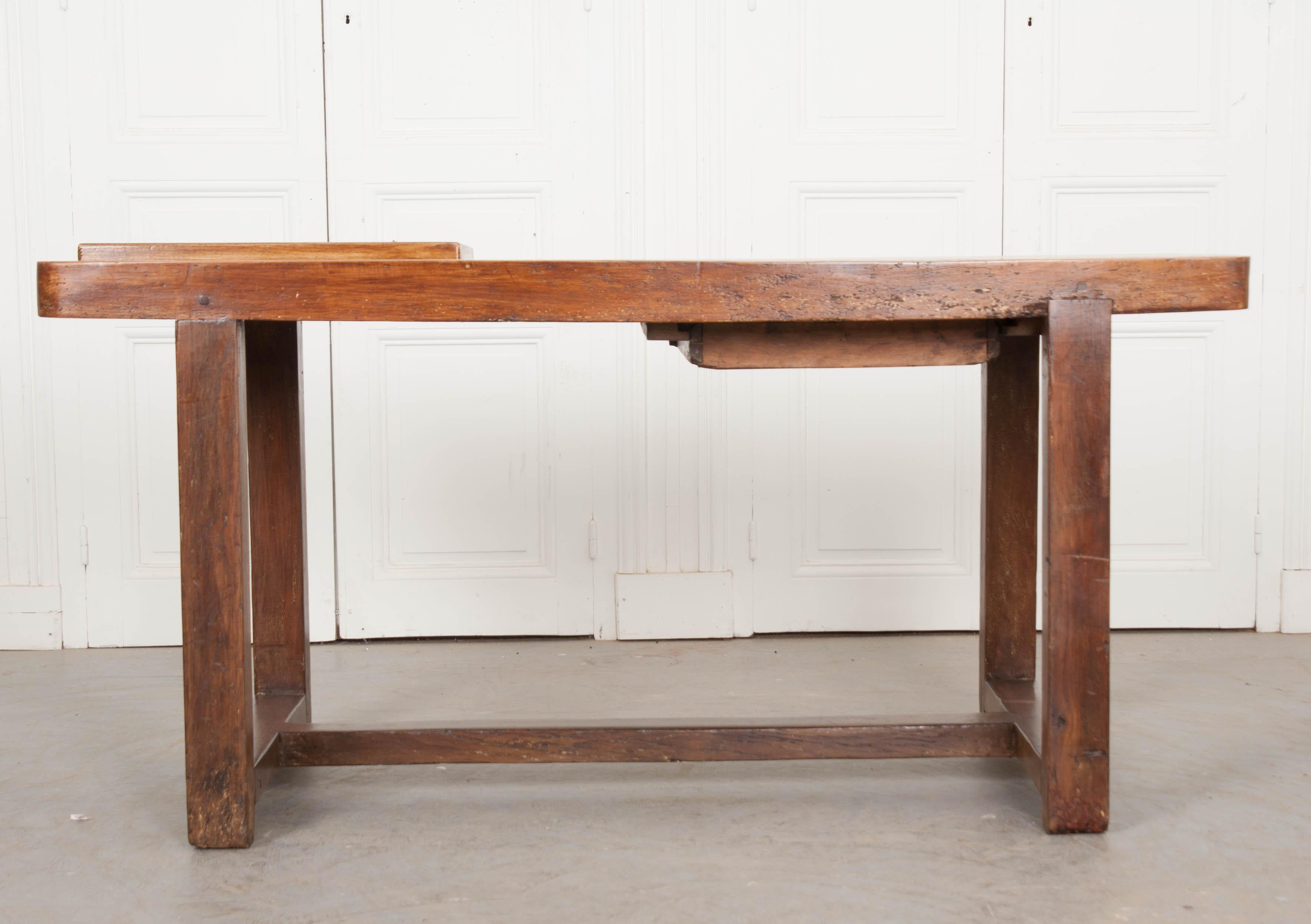 French 19th Century Beech and Oak Worktable from Burgundy 5