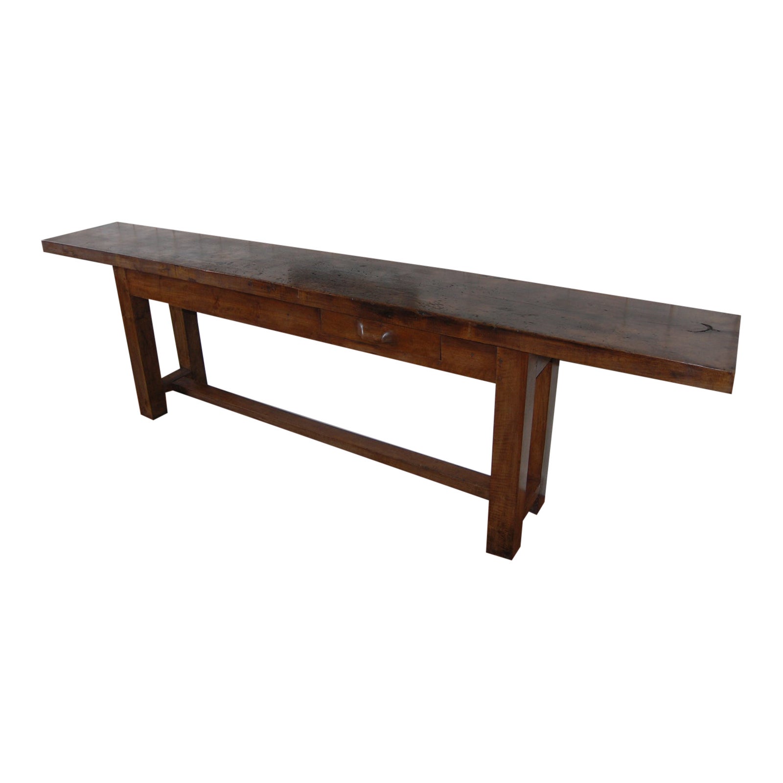 French 19th Century Beech Shoemaker's Bench Square Legs H Stretcher