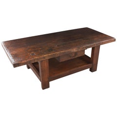 French 19th Century Beechwood Work Coffee Table