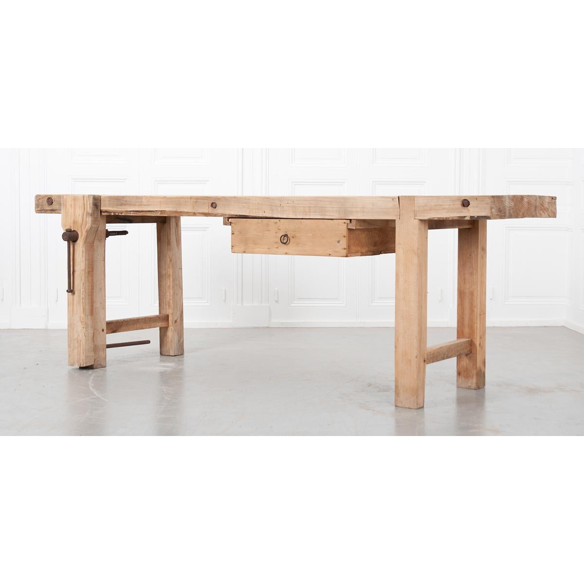 French 19th Century Beechwood Workbench 7