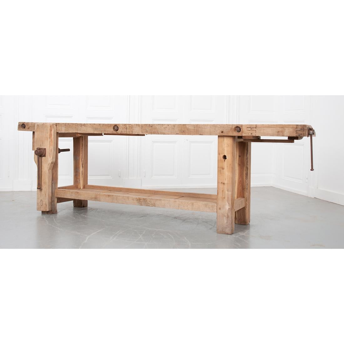 French 19th Century Beechwood Workbench 9