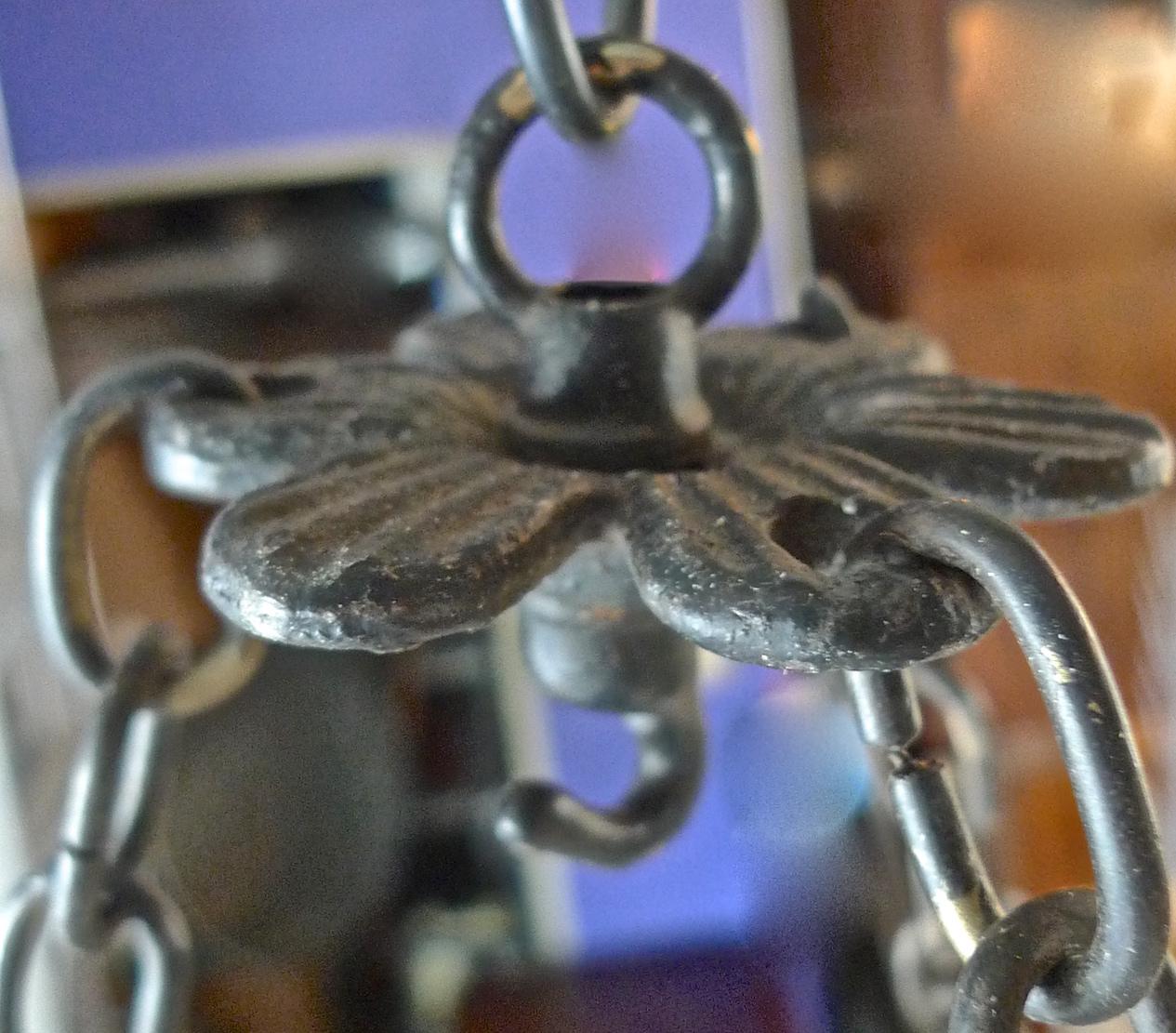 French 19th Century Bell Jar Pendant with Iron Chain Fittings and Frosted Glass 5