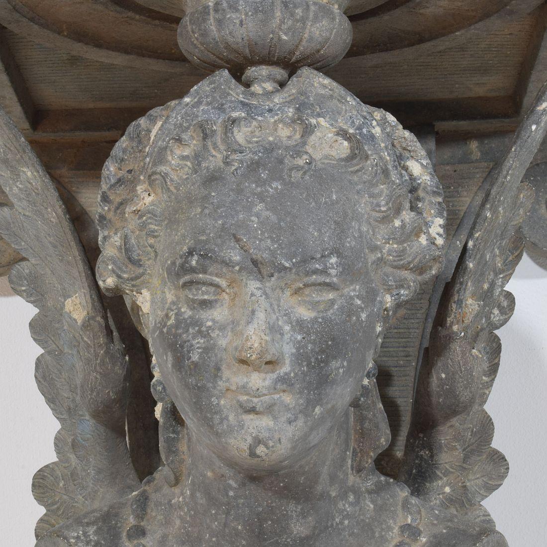 French 19th Century  Belle Epoque Cast Zinc Alloy Wall Console/Pedestal For Sale 9