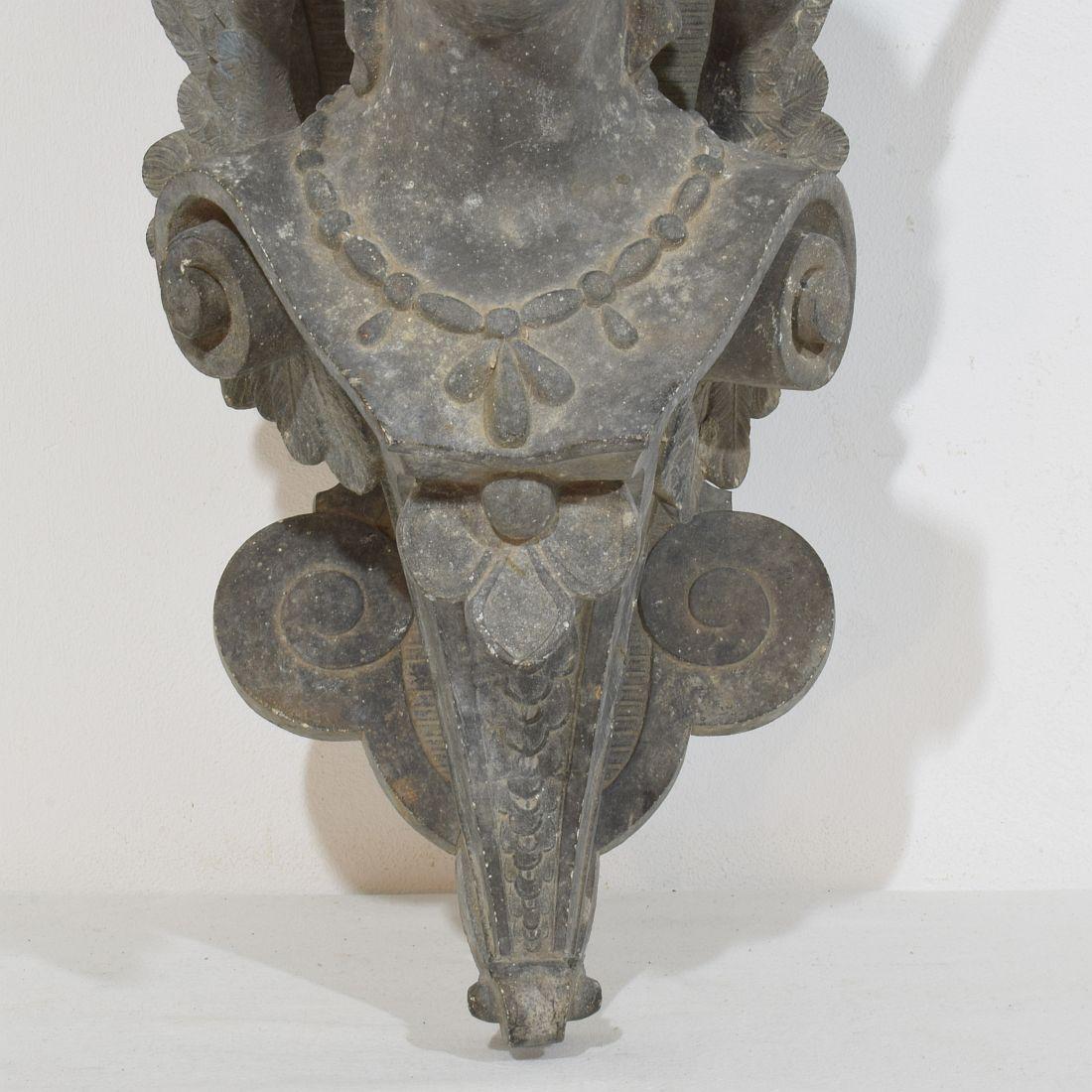 French 19th Century  Belle Epoque Cast Zinc Alloy Wall Console/Pedestal For Sale 5