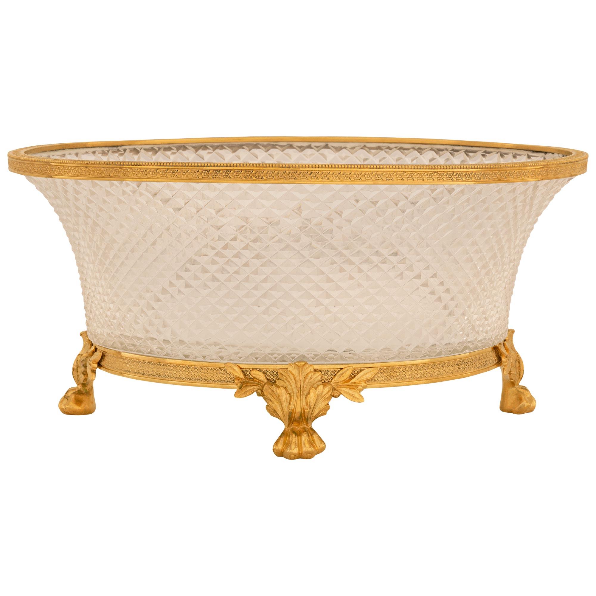 Neoclassical French 19th Century Belle Époque Period Baccarat Crystal and Ormolu Centerpiece