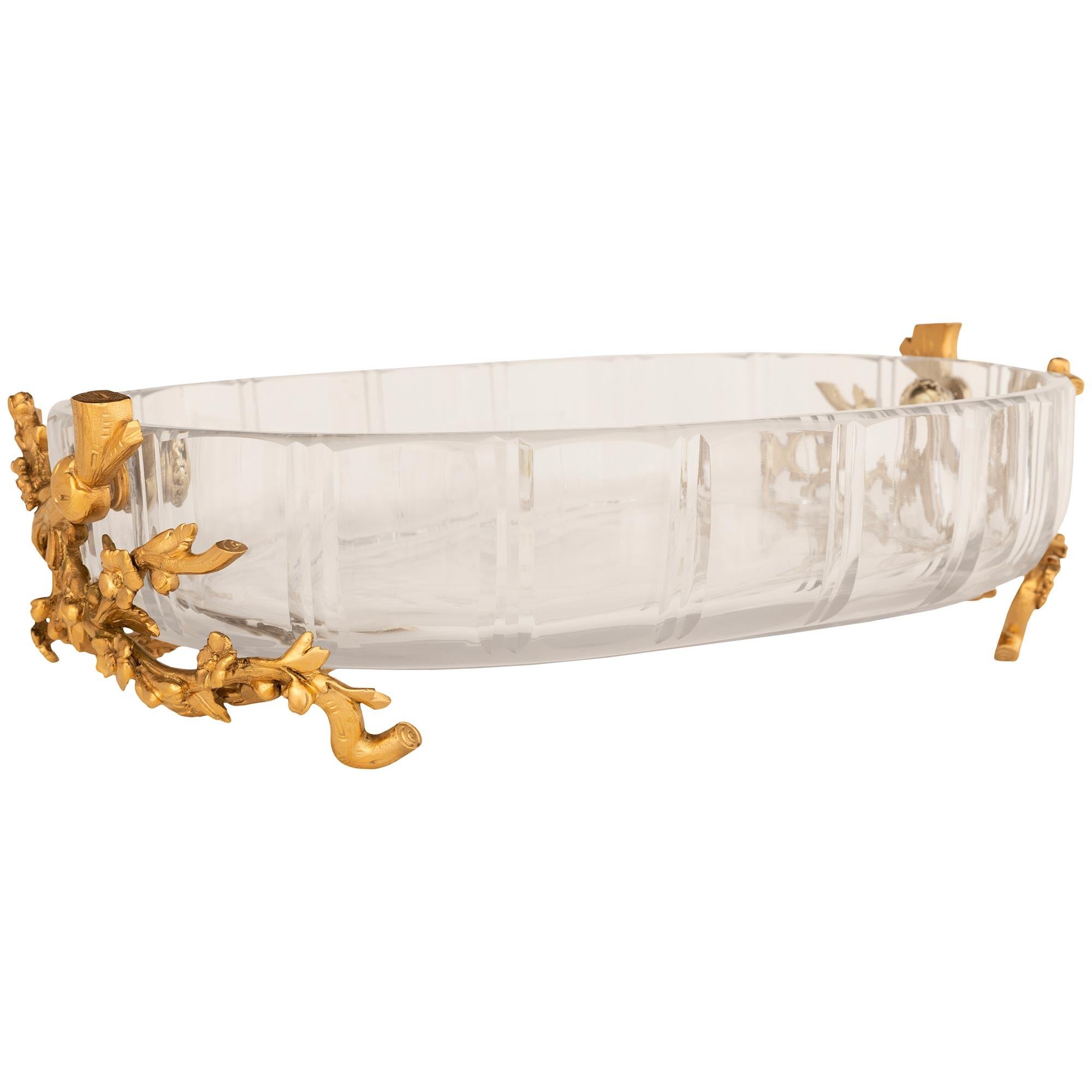 French 19th Century Belle Epoque Period Baccarat Crystal And Ormolu Centerpiece In Good Condition For Sale In West Palm Beach, FL