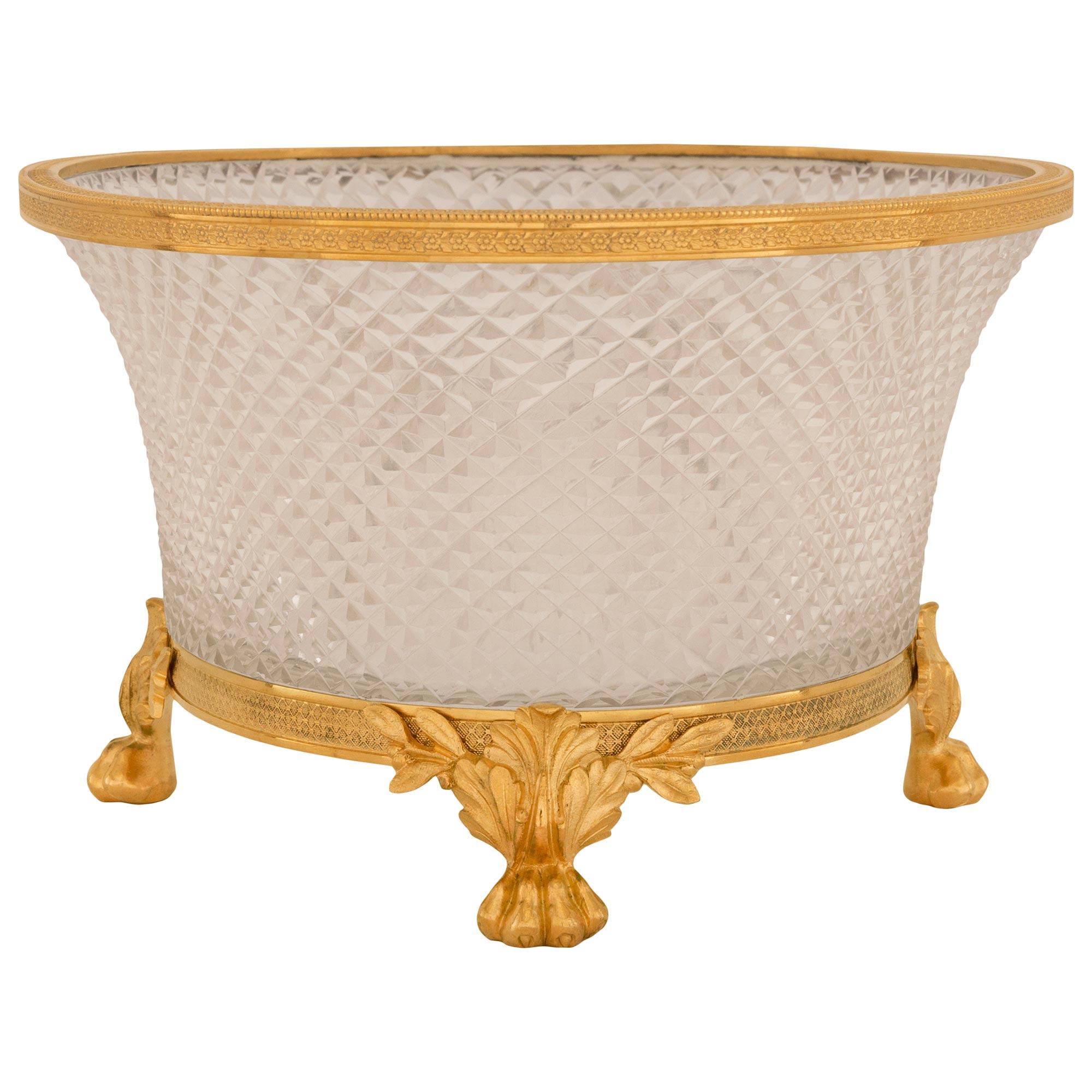French 19th Century Belle Époque Period Baccarat Crystal and Ormolu Centerpiece For Sale 1