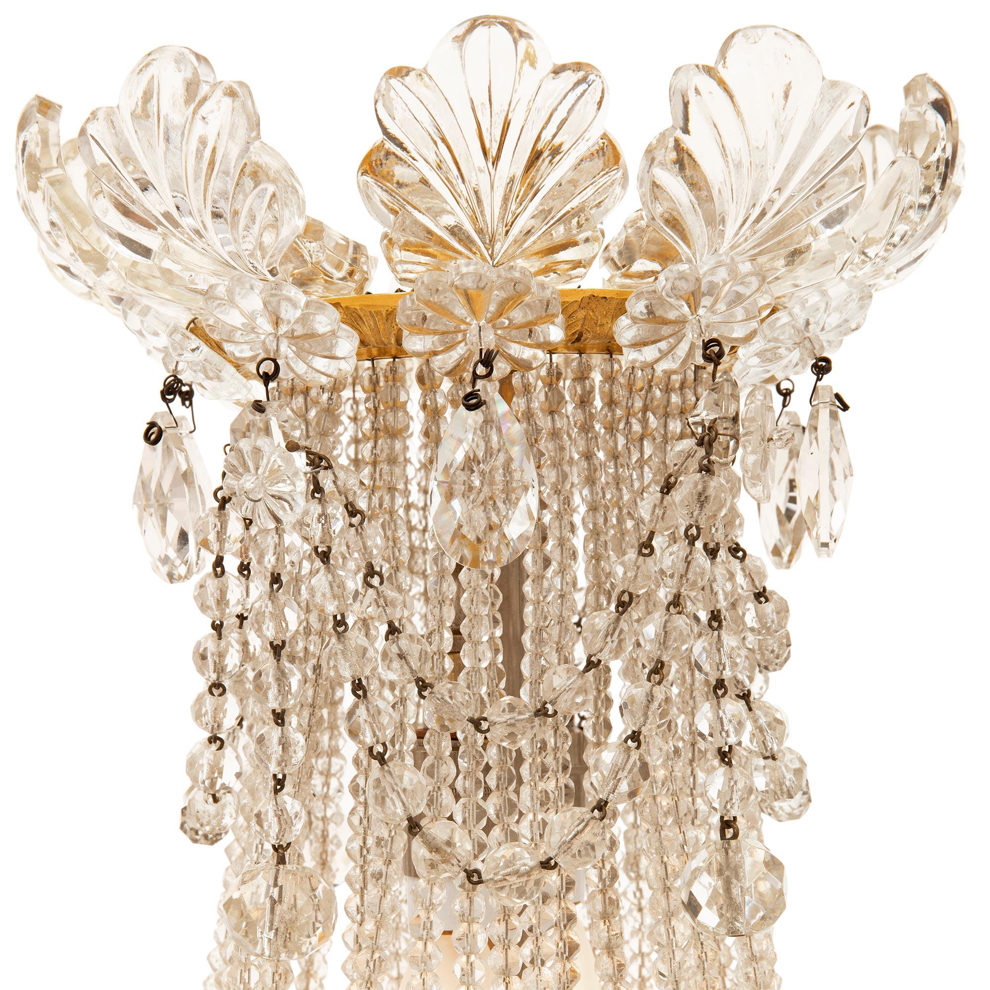 French 19th Century Belle Époque Period Baccarat Crystal and Ormolu Chandelier In Good Condition For Sale In West Palm Beach, FL