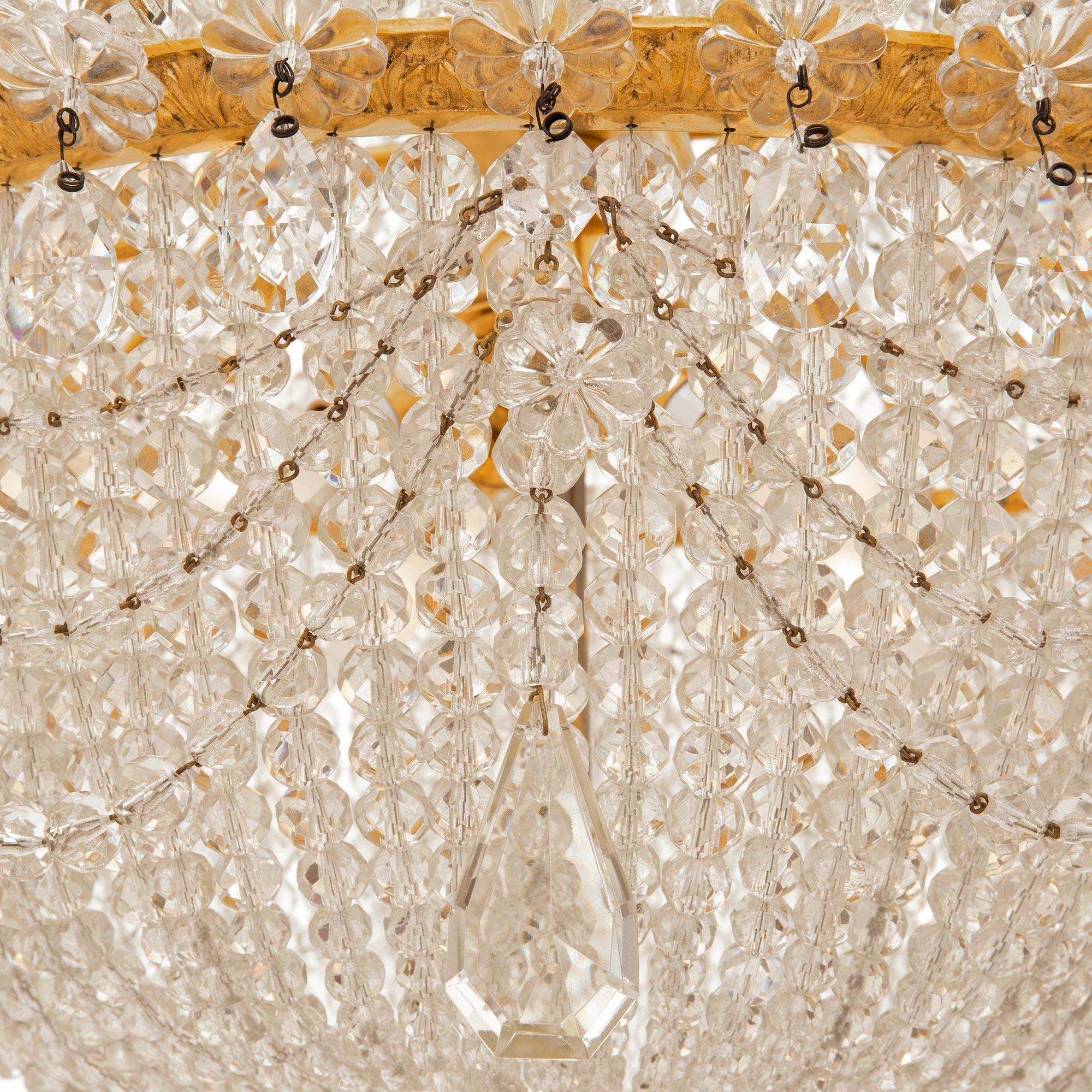 French 19th Century Belle Époque Period Baccarat Crystal and Ormolu Chandelier For Sale 3