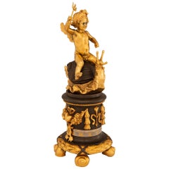 Orologio annuale French Belle Epoque del XIX secolo in bronzo e ormolu