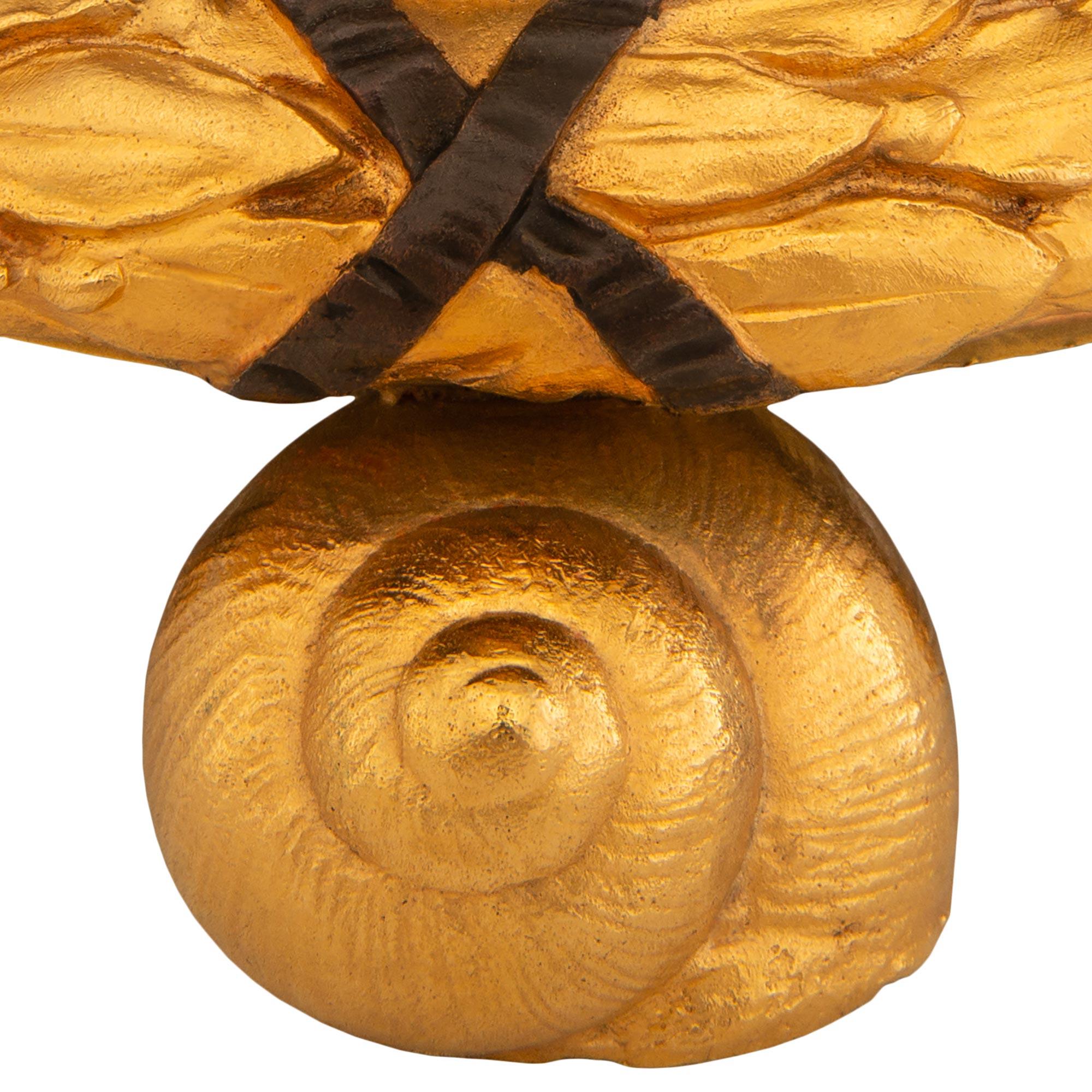 Bronze Horloge annuelle en bronze et bronze doré du 19e siècle, d'époque 