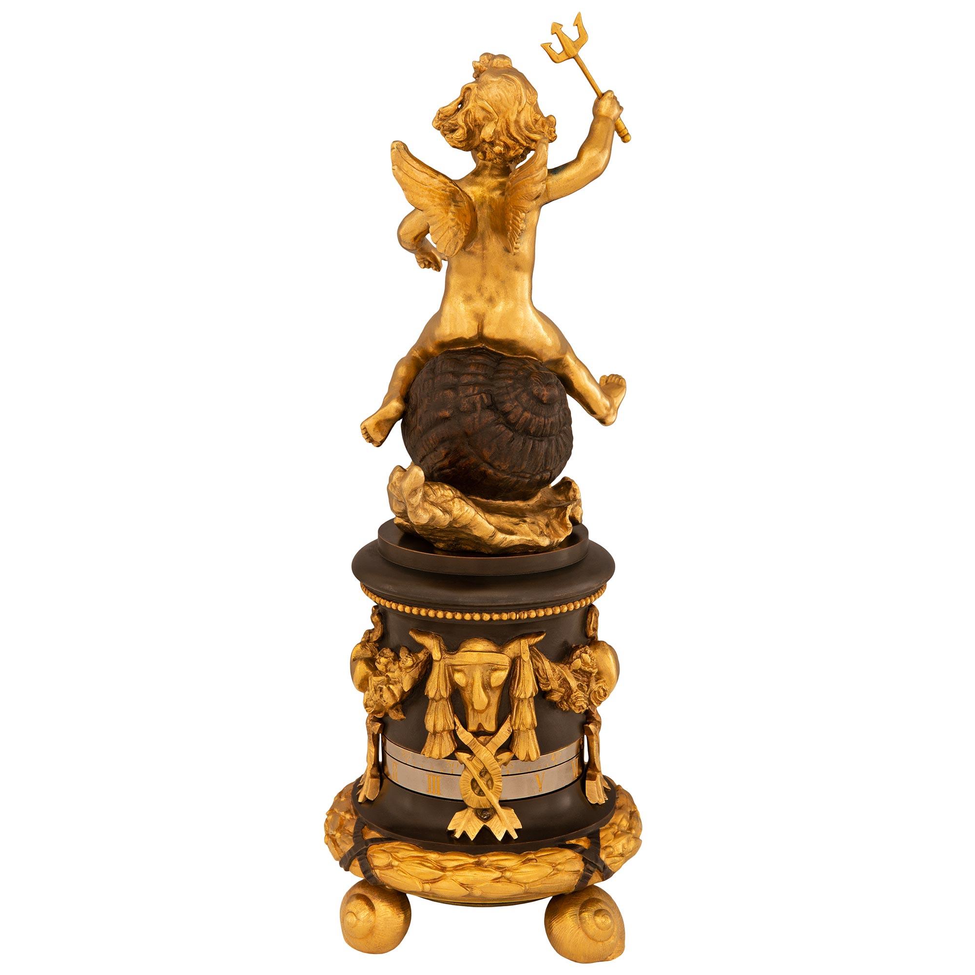 Französische Jahresuhr aus Bronze und Goldbronze aus der Belle Epoque des 19. Jahrhunderts im Angebot 4
