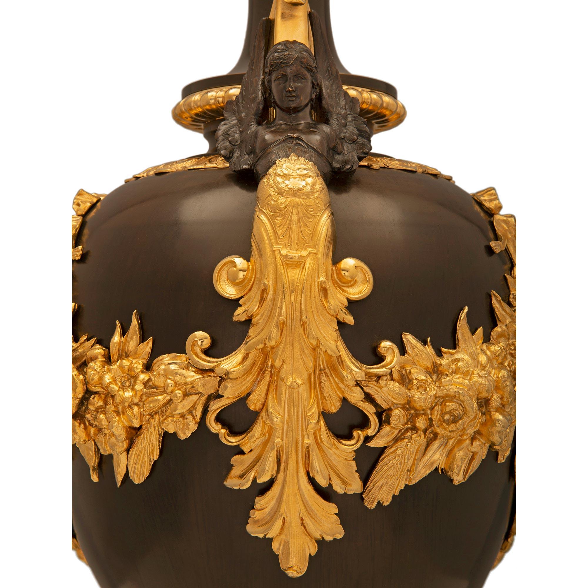 French, 19th Century, Belle Époque Period Bronze and Ormolu Urn For Sale 4