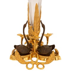 French 19th Century Belle Époque Period Bronze, Crystal, and Ormolu Vase