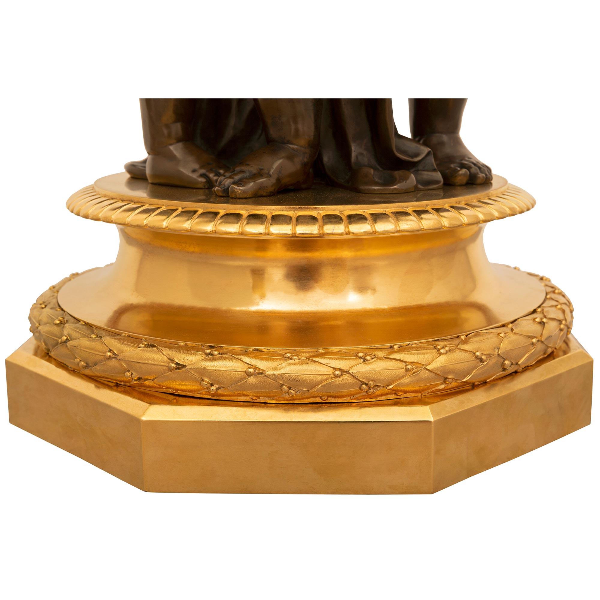 Table d'appoint française d'époque Belle Époque du XIXe siècle en bronze, bronze doré et verre en vente 1