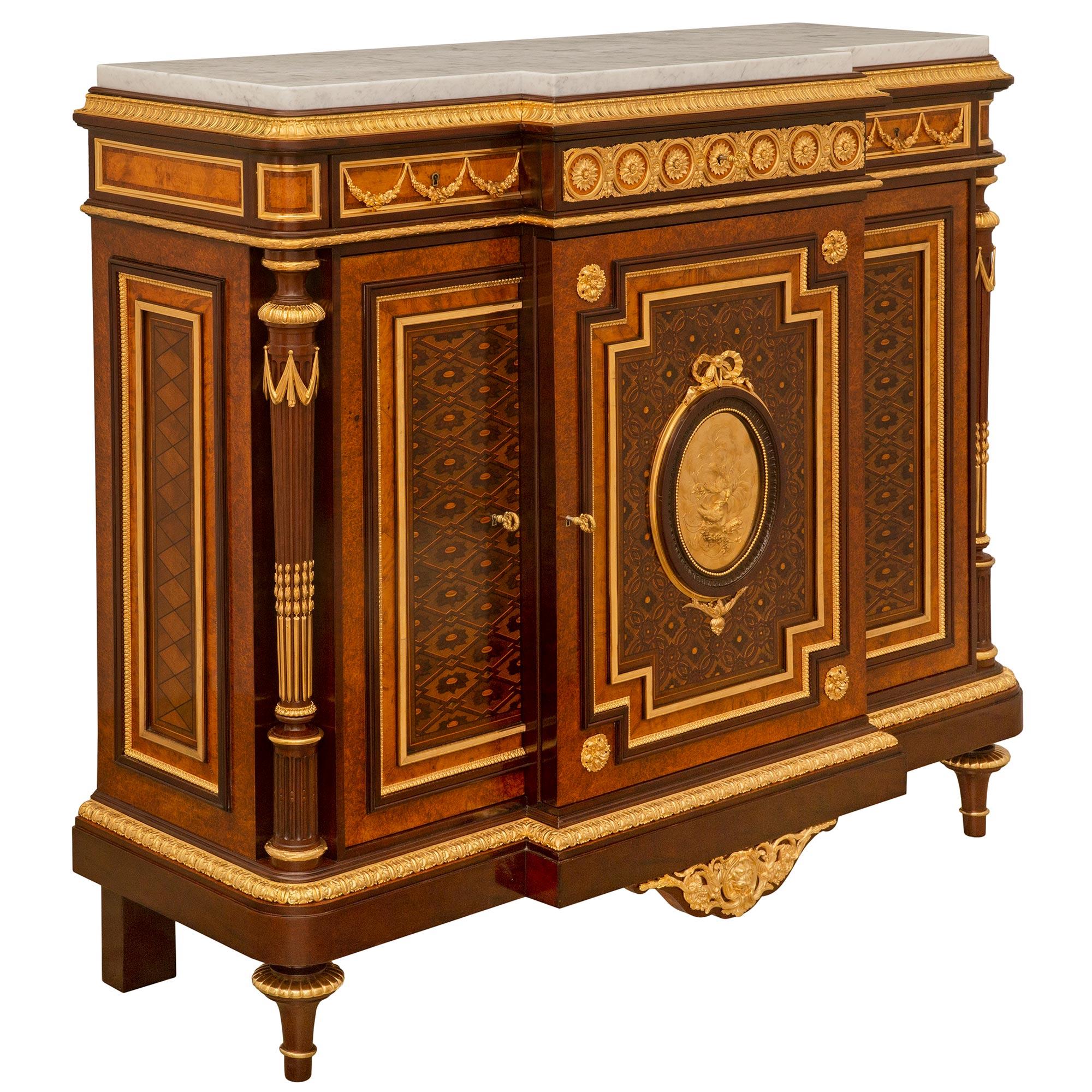 Marble French 19th Century Belle Époque Period Cabinet Possibly by Maison Krieger For Sale