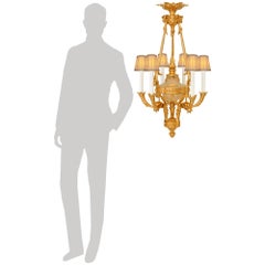 French 19th century Belle Epoque Period Crystal and Ormolu chandelier