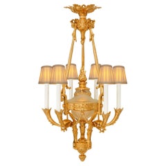 French 19th century Belle Epoque Period Crystal and Ormolu chandelier