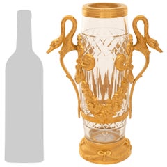 French 19th century Belle Epoque Period Crystal and Ormolu vase