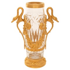 French 19th century Belle Epoque Period Crystal and Ormolu vase