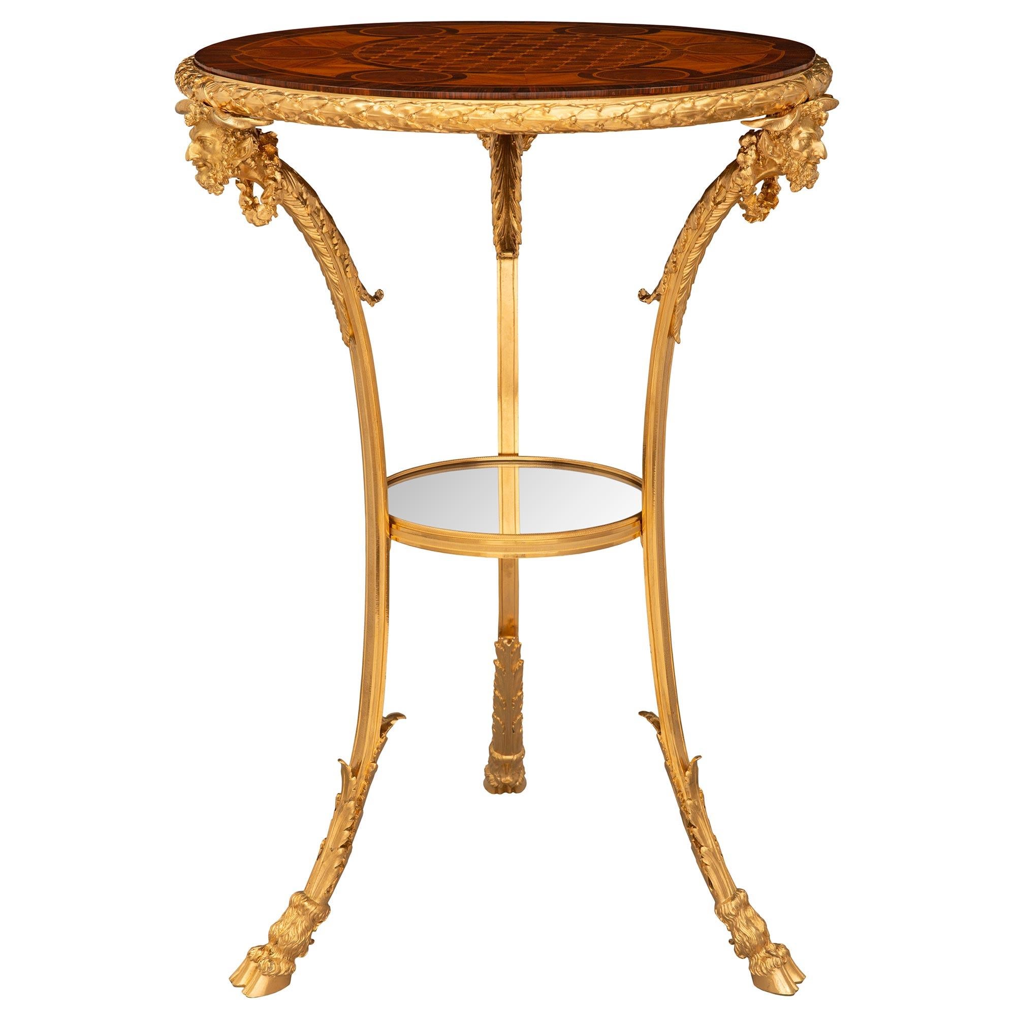 French 19th Century Belle Époque Period Kingwood, Tulipwood, Ormolu Side Table In Good Condition For Sale In West Palm Beach, FL
