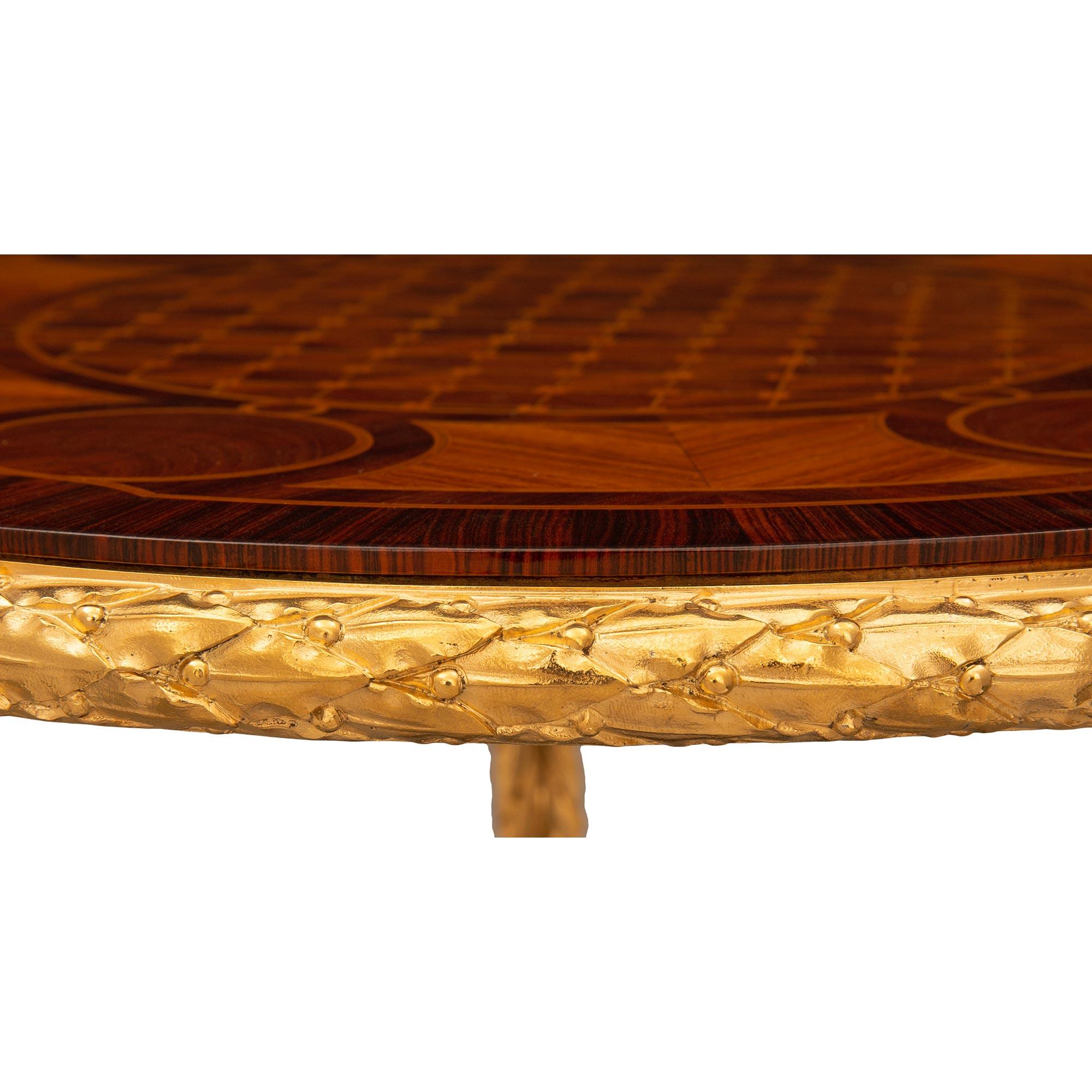 French 19th Century Belle Époque Period Kingwood, Tulipwood, Ormolu Side Table For Sale 2